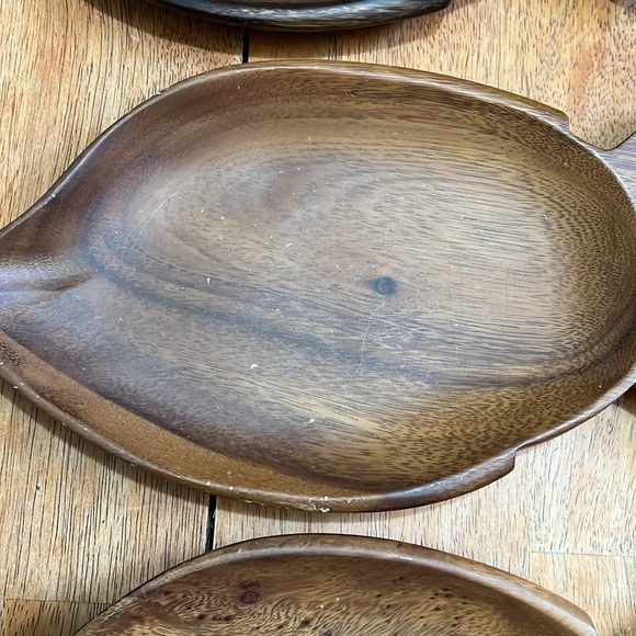 Set of 6 Pacific Merchants Acaciaware Fish platters - Picture 5 of 11